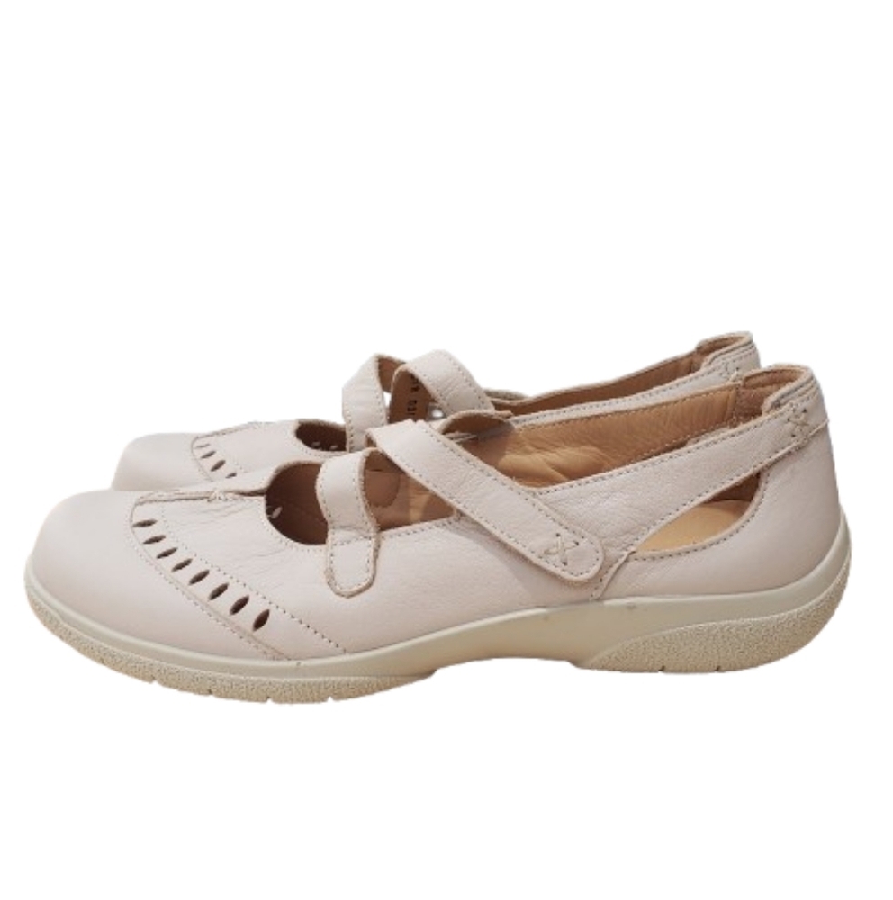 Hotter Comfort Concept Lulu Mary Jane Shoes Size 10 Cream Beige Casual Comfy - Picture 4 of 10